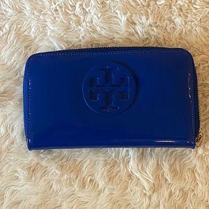 Large Blue Tory Burch Wallet